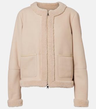 Moncler Piumino in suede con shearling