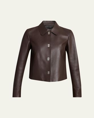 Ferragamo Nubuck Leather Gancini Single-Breasted Jacket