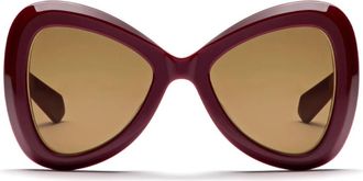 Valentino V-Gold-Iii Bordeaux Zonnebril - Dames - Zonnebrillen - Rood - ONE Size - Accessoires
