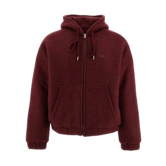Arte Jack met capuchon van gekookte wol - Heren - Sweatshirts & Hoodies - Rood - Maat: L Wol