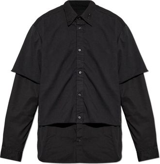 Diesel Gelaagd Shirt - Heren - Casual Overhemden - Zwart - XL - Katoen - Overhemden
