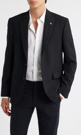 AllSaints Rawdon Slim Fit Black Textured Wool Blend Peak Lapel Sport Coat at Nordstrom Rack, Size 40 Regular
