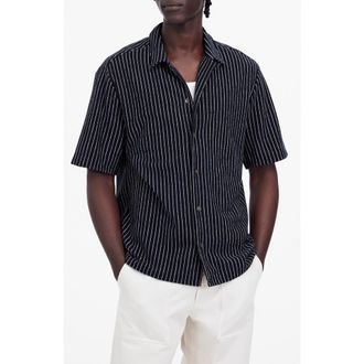 Madewell Textured Camp Shirt in Deep Indigo at Nordstrom Rack, Size Small