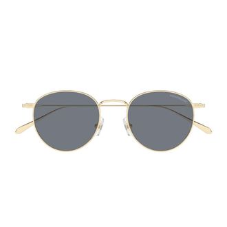 Montblanc Gold Linea Nib Metal Round Sunglasses