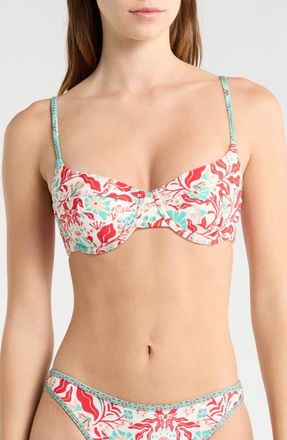 Ramy Brook Mona Print Underwire Swim Top in Flame Combo at Nordstrom, Size X-Small