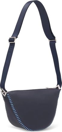 Fendi small Melon curved-edge leather messenger bag - Blue