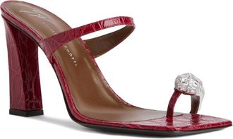 Giuseppe Zanotti 90 mm Iconic Ring sandalen met krokodillen-reli&euml;f - Rood