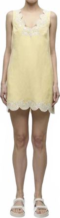 SIMKHAI Edena Embroidered Linen Mini Dress In Buttercream Multi