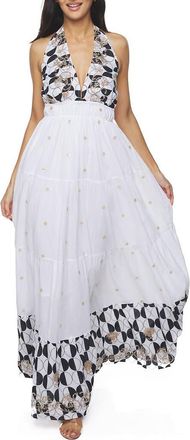 Ranee’s Sequin Border Print Maxi Dress in White at Nordstrom Rack