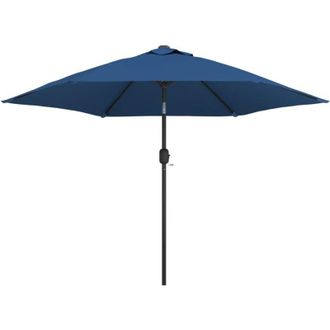 vidaXL Sombrilla De Jard&iacute;n Con Luces Led Palo Acero Azul Azure 300 Cm Vidaxl