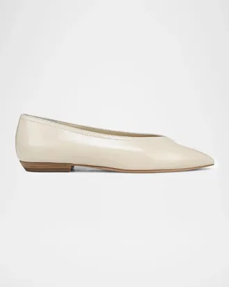 Veronica Beard Bancroft Leather Ballerina Flats