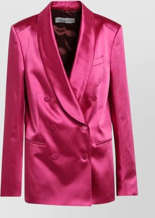 Dries Van Noten double breasted jacket peak lapel satin