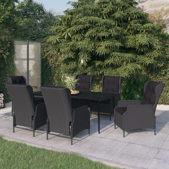 vidaXL Juego De Comedor De Jard&iacute;n 7 Piezas Gris Oscuro Vidaxl