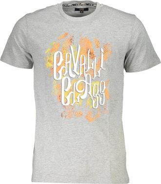 Cavalli Korte Mouw Heren Logo Print T-shirt - Heren - T-shirts - Grijs - L - Tops