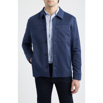 Johnston & Murphy XC Flex Pinnacle Shirt Jacket in Navy Birdseye at Nordstrom, Size Xx-Large