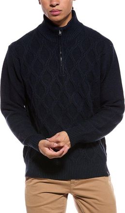 Weatherproof Vintage Trellis Textured Fuzzy 1/4-Zip Mock Neck Sweater