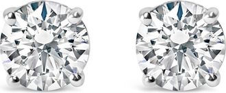 House of Brilliance 14K Gold 1.0 Carat Round Lab Grown Diamond Solitaire Stud Earrings in White at Nordstrom