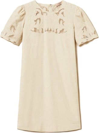Twin-Set Short Mini Dress with Puffed Sleeves