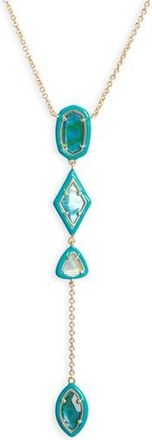Kendra Scott Greta Y-Necklace in Gold Teal Mix at Nordstrom Rack