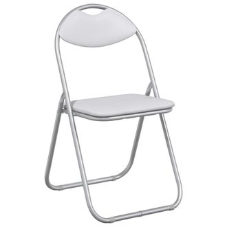 vidaXL Silla Plegable 8 Uds. Cuero Sint&eacute;tico Y Gris 48 X 43,5 X 81 Cm Vidaxl