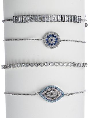 Eyecandy LA Eye Candy La Luxe Collection Cz Evil Eye Set Of Bracelets