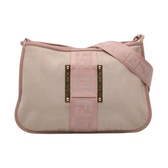 Fendi Pre-owned Textile Shoulder Bag - Dames - Pre-owned - Beige - Maat: ONE Size