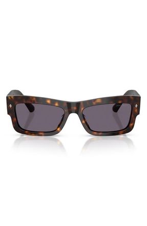 Jimmy Choo London 53mm Rectangular Sunglasses in Havana /Violet at Nordstrom