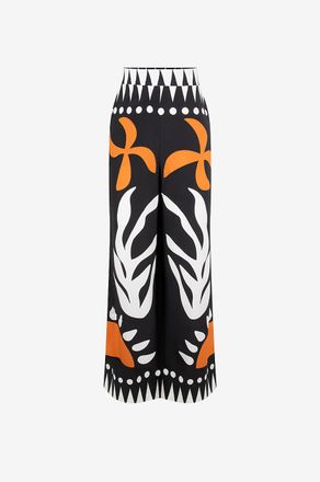 Herzen&rsquo;s Angelegenheit Hose mit weitem Bein aus Seide Black Sand Jaffa