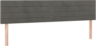 vidaXL Cabecero Con Led De Terciopelo Gris Oscuro 200x5x78/88 Cm Vidaxl