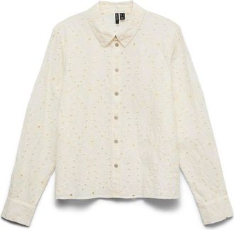 Vero Moda Opengewerkte blouse met lange mouwen in Engels kant