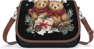 Generic Bears Christmas Womens Crossbody Bag Fashion Shoulder Handbags Message Tote Bag with Adjustable Strap