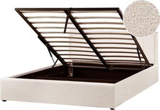 Beliani Ottoman Bed Boucle MONTLAUR 160 x 200 cm (EU King Size) Beige