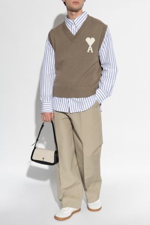 Ami Loose-fit Trousers, Mens, Beige