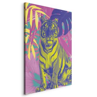 OEM Imagen - Tigre Colorido - Colores Intensos De Un Tigre Rodeado De Plantas Tropicales