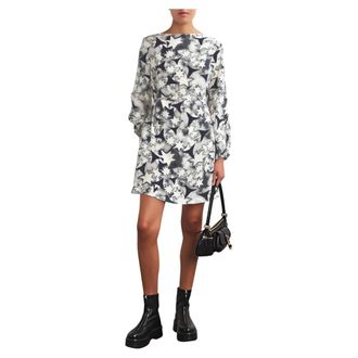 Max Mara Korte Gedrukte Zijden Cr&ecirc;pe Jurk - Dames - Korte kleedjes - Veelkleurig - M - Kleedjes