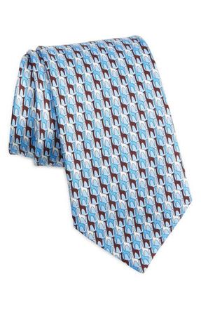 Ermenegildo Zegna Quadri Giraffe Silk Tie in Light Blue at Nordstrom