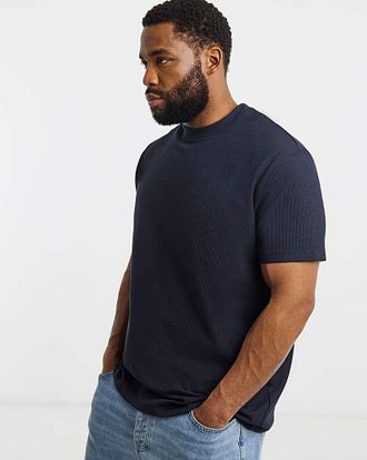 Jack & Jones Jack & Jones Leo Textured T-Shirt - Navy