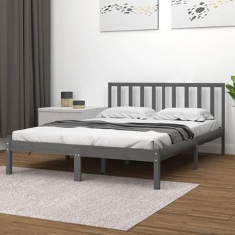 vidaXL Vidaxl - Estructura De Cama Sin Colch&oacute;n Madera De Pino Gris 200x200 Cm