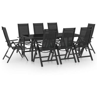vidaXL Juego De Comedor Para Jard&iacute;n 9 Piezas Aluminio Gris Antracita Vidaxl