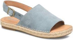 B&oslash;rn Akela Slingback Espadrille Sandal in Light Blue Suede at Nordstrom Rack, Size 10