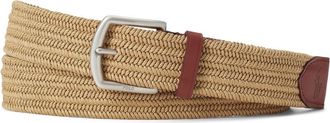 Polo Ralph Lauren woven leather belt - men - Leather/Elastodiene/Polypropylene/Cotton - S - Neutrals
