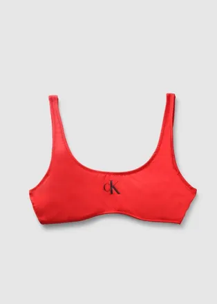 Calvin Klein Womens Bralette Bikini Top in Cajun Red Size Medium