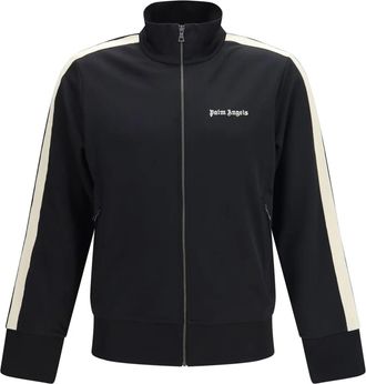 Palm Angels Iconic Black Track Jacket with Contrasting Stripes