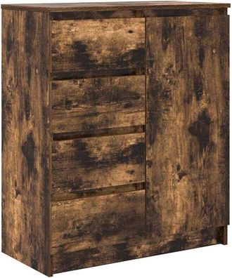 vidaXL Vidaxl - Aparador con cajones roble ahumado 71x35x84cm madera ingeniería