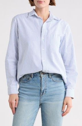Frank & Eileen Cotton Button-Up Shirt in White/Blue Stripe at Nordstrom Rack, Size Xx-Small