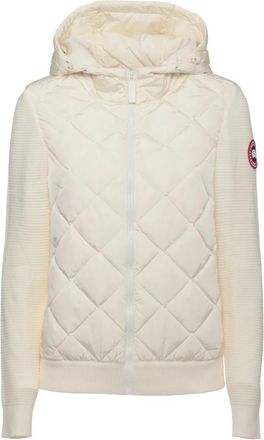 Canada Goose Hy Bridge Quilted Knit Hoody - Dames - Zomerjassen - Wit - M - Wol - Jassen