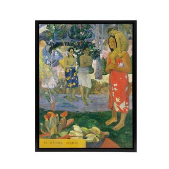 Artery8 Hail Mary La Orana Maria Paul Gauguin Framed Canvas Wall Art Print | Size: W24 x H32