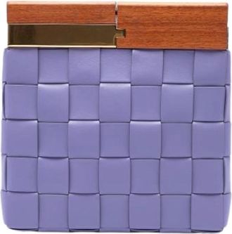 Bottega Veneta Pre-owned Snap clutch - Dames - Vintage Clutch - Paars - ONE Size - Leer - Vintage