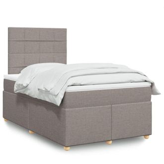 vidaXL Vidaxl - Cama Box Spring Con Colch&oacute;n Tela Gris Taupe 120x200 Cm