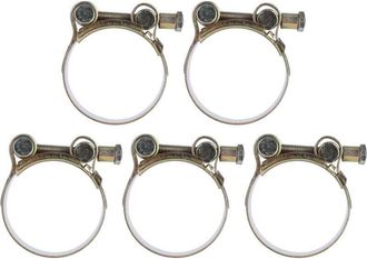 OEM Kit De 5 Abrazaderas De Manguera De Acero Galvanizado Para Aplicaciones Automotrices Y Mec&aacute;nicas, 32-35 Mm